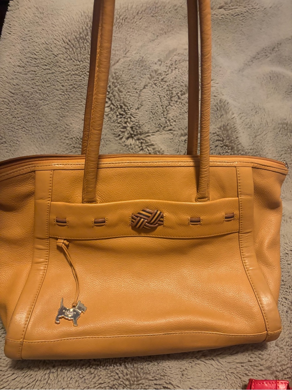 RADLEY LONDON Mustard Yellow Leather Shoulder Tote